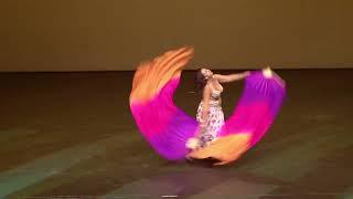 Large silk fan veils dance "Heart Cry" by Paola Diaz