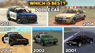 GTA : WHICH IS BEST POLICE CAR IN EVERY GTA? (GTA 5, 4, SAN, VC, 3)