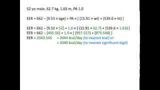 Estimating Energy Needs Using the EER Equation