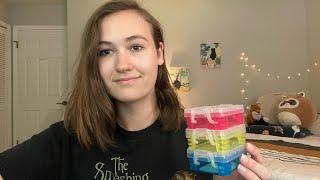 ASMR tapping on mini storage boxes