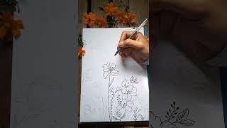 Menggambar bunga #viralshorts #art #flowers #drawing #estetica #caramenggambar #bunga