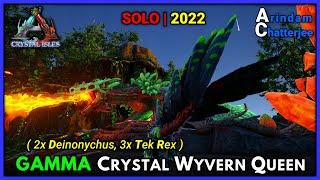 Ark Crystal Isles - SOLO GAMMA CRYSTAL WYVERN QUEEN BOSS FIGHT vs 2x Deinonychus, 3x TekRex - S2E230