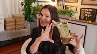 Amanda Unboxes Gold Mesh 7 Inch High Heel Platform Mule High Heel Shoes Indoor Outdoor Comparison