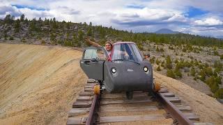 Testing Rail Car on Abandoned Railroad with 100 Year Old Tunnel and Trestles