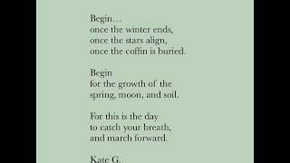 Begin by Kate G. - Escapril 2019