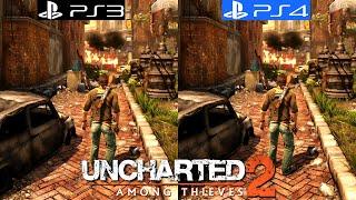 Uncharted 2 Among Thieves PS3 vs PS4 - Graphics Comparison - Framerate - 4K - 60FPS - Loading Times