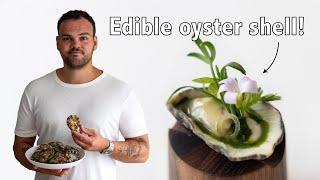 Crispy Oyster Crustade Amuse! Fine Dining Edible Oyster Shell | Oyster Cream | Samphire Vinaigrette