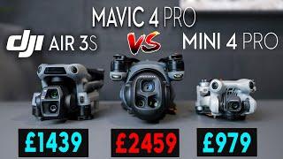 DJI MINI 4 Pro vs DJI MAVIC 4 Pro vs DJI AIR 3S - CAMERA COMPARISON