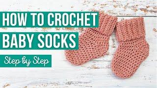 How to Crochet Baby Socks | Step by Step | Fast and Easy