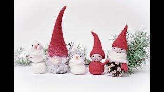 Felted elves and snowmen/Валяем гномов и снеговиков