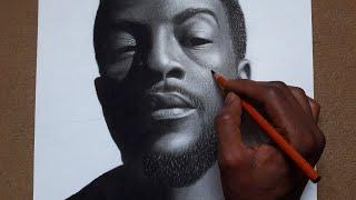 Drawing A Self-Portrait With Charcoal