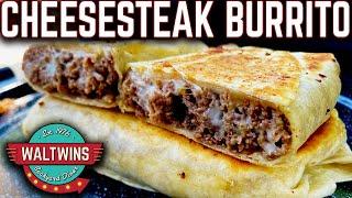 HOW TO MAKE THE BEST PRESSED CHEESESTEAK BURRITO ON THE FLAT TOP GRIDDLE! EASY RECIPE