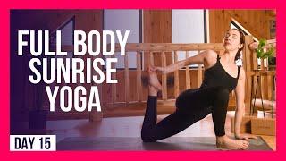 10 min SUNRISE Full Body Yoga – Day #15 (FULL BODY MORNING YOGA)