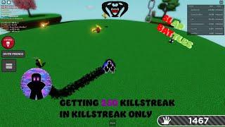 Getting 250 Killstreak in Killstreak only mode while people call me a hacker | Roblox Slap Battles