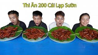 Hưng Vlog - Thử Thách Ăn 200 Cái Lạp Sườn Thắng Nhận 5 Triệu