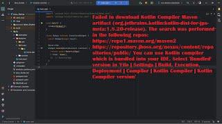 SOLVED || Failed to download Kotlin Compiler Maven artifact || kotlin version problem