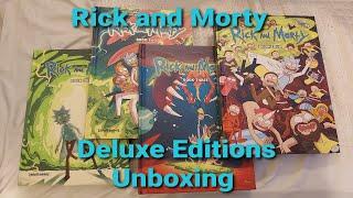 Rick & Morty comics deluxe editions unboxing.