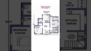 740 sqft house plan #shorts #India #hbg