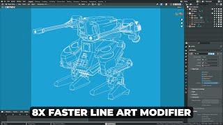 8x Faster Performance with Line Art Modifier - Blender 3D