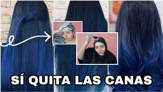 Así me TIÑO EL CABELLO de NEGRO AZULADO cuando Tengo CANAS  pintarse el pelo negro azul