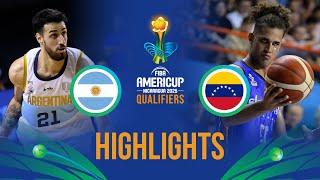 Argentina  vs Venezuela   | Highlights | FIBA AmeriCup 2025 Qualifiers