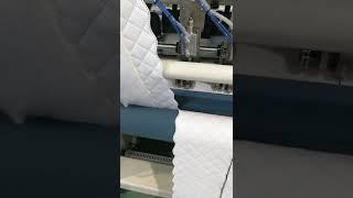 curve line edge, quilting machine, make pattern and cut and weld edge to make quilt, cushion,
