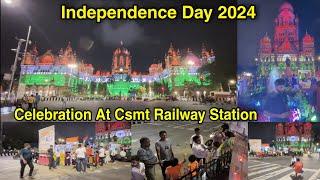 Mumbai Csmt Railway Station Night View 15 August 2024 | cst railway station mumbai | night view |