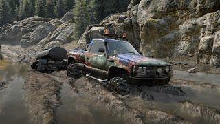 SnowRunner - Mud & Climb Gameplay with Pickup + Tank trailer |PS4