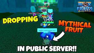 Dropping Legendary & Mythical Fruits in a Public Server!! (Blox Fruits)