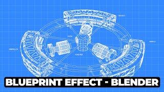 Blender 2.93 - Blueprint Effect with NEW Line Art Modifier
