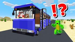 JJ and Mikey in FAMILY BUS HOUSE CHALLENGE in Minecraft / Maizen animation