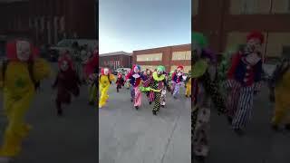 100 clowns chased me!! (clown school) #shorts