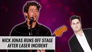 Nick Jonas Runs Off Stage After Laser Incident | Naughty But Nice