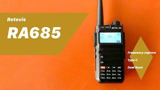 Retevis RA685. Радиостанция с type C и с функцией захвата частоты.