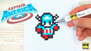 Captain America - PIXEL ART - КАПИТАН АМЕРИКА - РИСУНКИ ПО КЛЕТОЧКАМ