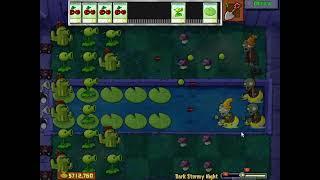 Plants Vs. Zombies: Survival Fog Hard Dark Stormy Night Hybrid Mini Game