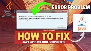 How To Solved Error This Application Requires A Java Runtime Environment |Java Application Corrupted