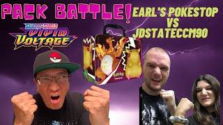 IT'S AN EPIC VIVID VOLTAGE PACK BATTLE! EARL'S POKESTOP VS  JDSTATECCM90! POKEMON CARDS OPENING!