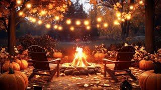 Cozy Autumn Fall Ambience - Halloween Ambience - Fireplace sounds 8h 