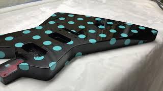 Custom painted Vivian Campbell Polka Dot Explorer Guitar body