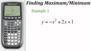 TI Calculator Tutorial: Finding Maximum & Minimum Values