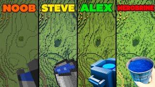 MLG by NOOB vs STEVE vs ALEX vs HEROBRINE in Minecraft be like