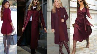 MODA WOMAN FASHION COLOR TRENDING 2024, BURGANDY, MARRÓN,OUTFITS Y LOOKS ELEGANTES EN COLOR VINO