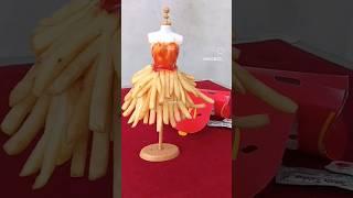 macdonalds french fries dress | DIY frenchfries dress #viralvideo #viral #shorts #miniaturedress#ad