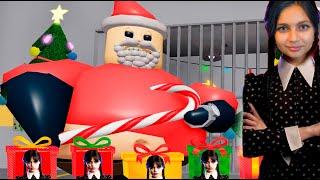 WEDNESDAY VISITING EVIL SANTA... ROBLOX Escape evil santa Obby -  CHRISTMAS Update Valery Cat