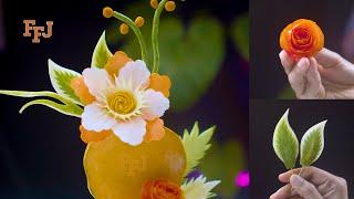 Eye-Catching Vegetable Flower Carving and Garnishing Hacks