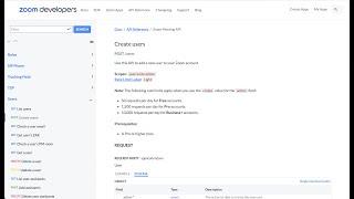 Create Zoom Account User - Zoom API