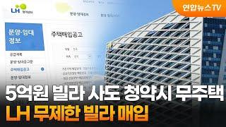 5억원 빌라 사도 청약시 무주택…LH 무제한 빌라 매입 / 연합뉴스TV (YonhapnewsTV)