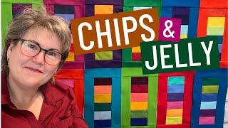  FAST & EASY QUILT WITH POTATO CHIPS AND JELLY ROLL STRIPS -STASHBUSTER #13