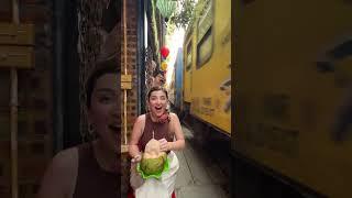 Close Encounter with Hanoi Train Thrills Woman